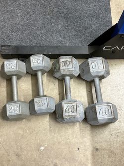 Dumbbells for sale pair of 25 and 40lbs
