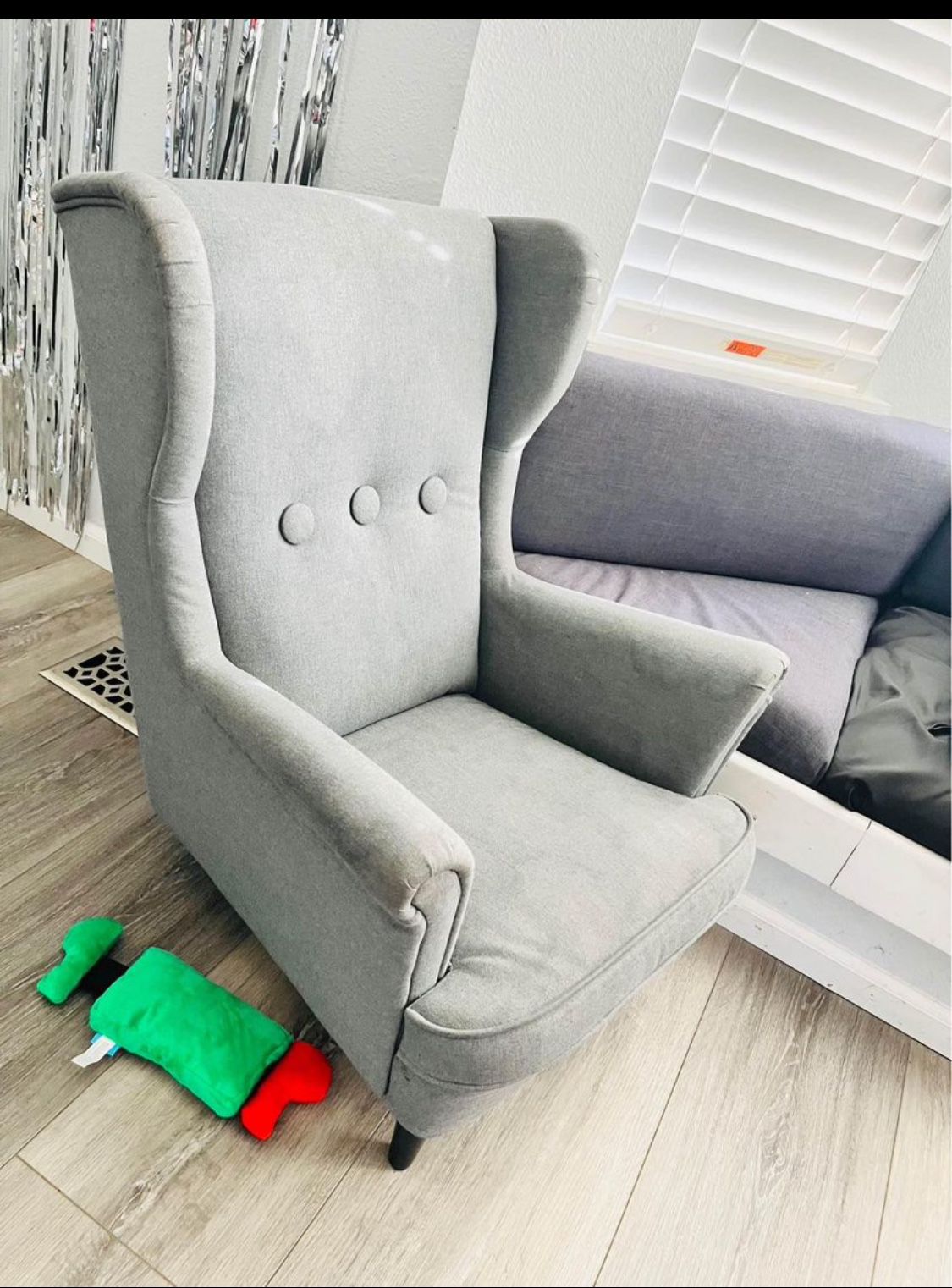 STRANDMON Children's armchair, Vissle gray