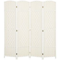 Folding Room Divider Screen 4 Panel 6' Tall Privacy Screen