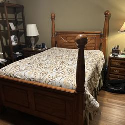 Queen Size Bed, Mattress And 2 Nights Stands 