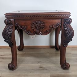 Cherry And Marble End Table (New)