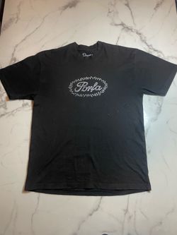 Porfa “Forgive Me Mother Porfa” Rhinestone Graphic T-Shirt Black Large