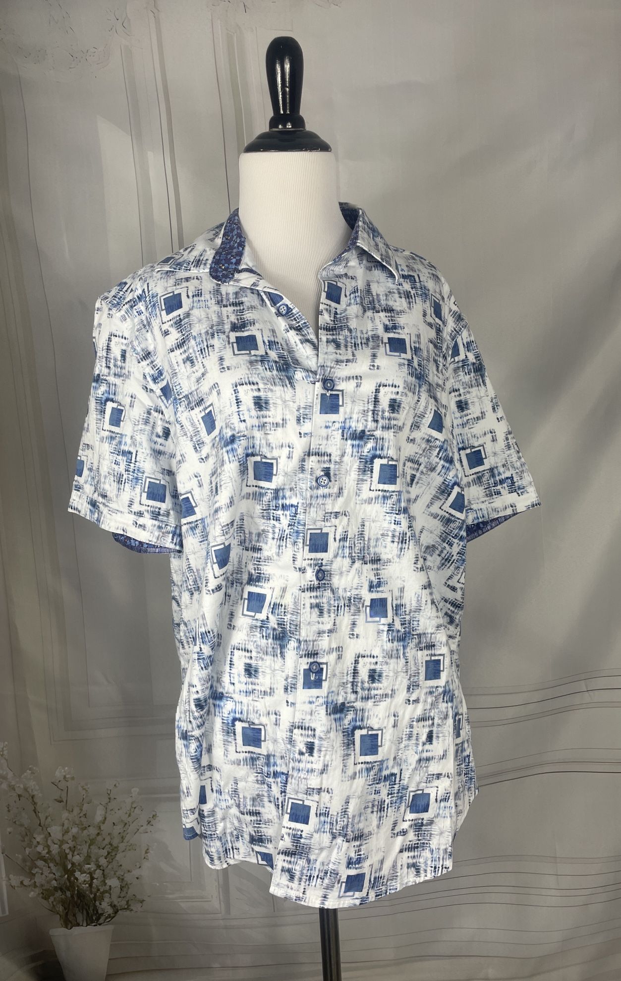 Robert Graham Men's Kendrick Size XL Woven Shirt Short Sleeve