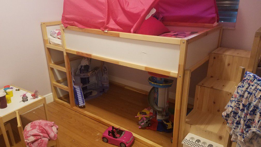 Ikea loft bed and storage stairs