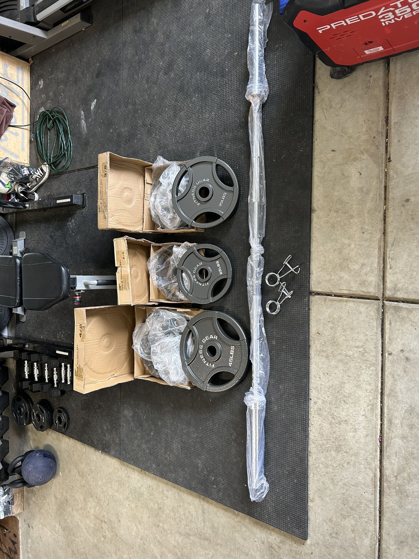 Fitness Gear Plates And Barbell