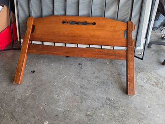 Wooden Bed Headboard with Cutout Detail