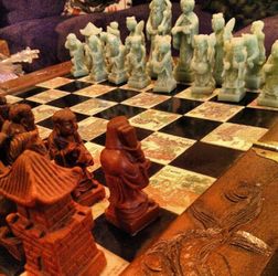 Beautiful antique Chinese themed chess board