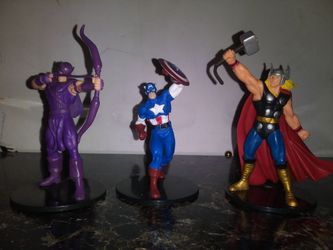 3 Marvel figures. 4" tall