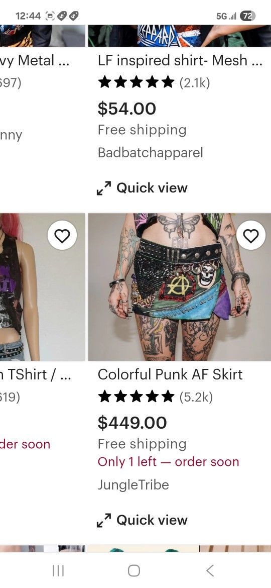Leather Punk Skirt Med Ldg
