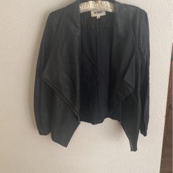 BB Dakota Black Cropped Faux Leather Jacket