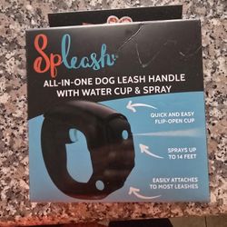 Spleash All-In-One Dog Leash Handle With Water Cup & Spray Brand New In Box