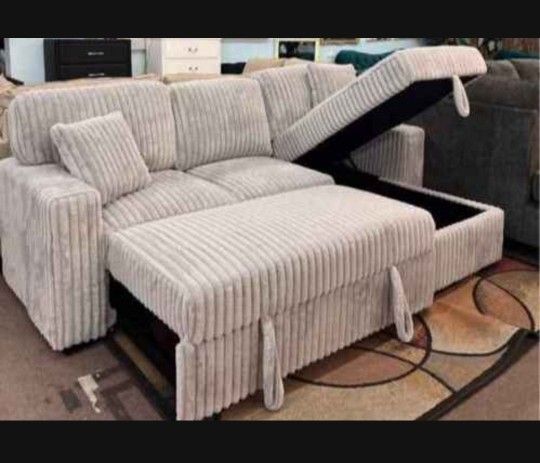 Sleeper Sectional Sofa Corduroy NEW 