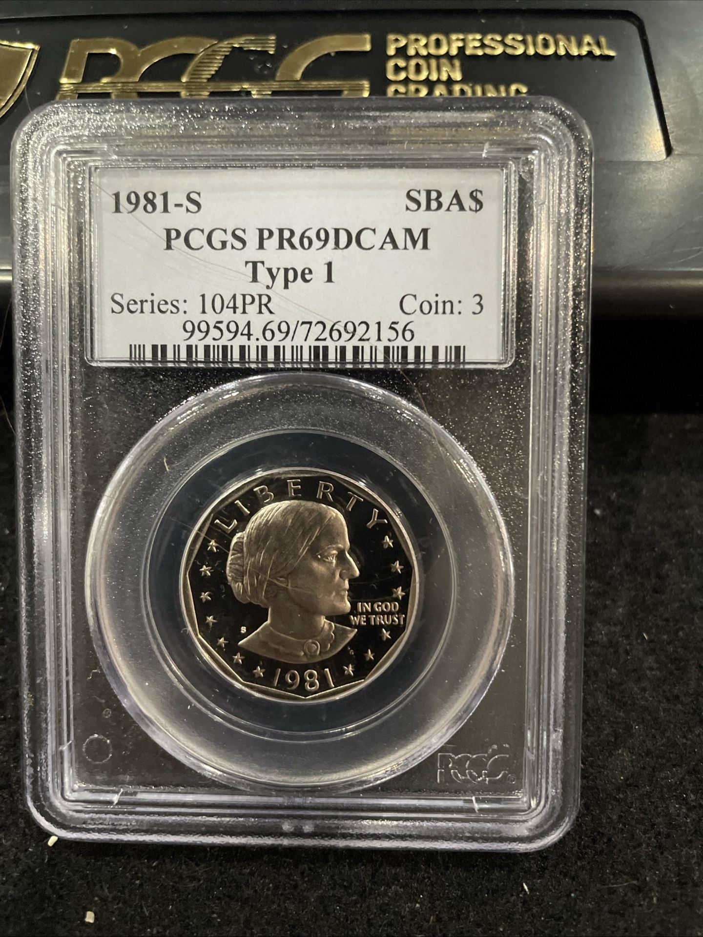 1981 S Gem Proof Susan B Anthony Dollar Graded At A Near Perfect PR69 4-8