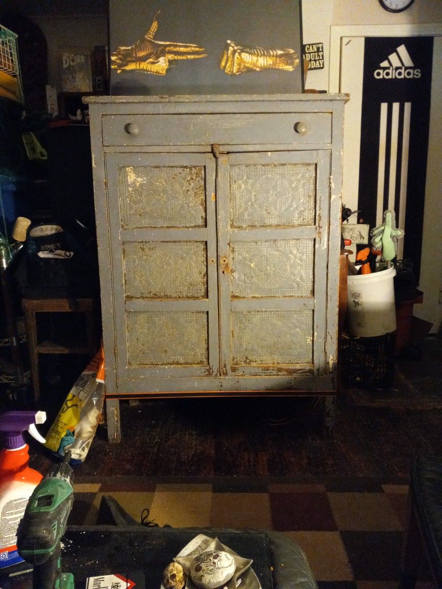 Antique Pie Safe 54” Tall 37.5” Wide. 17” Deep