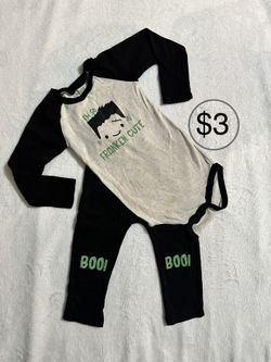 Halloween Baby Frankenstein Onesie Set