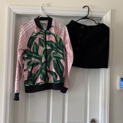 Adidas Multicolor Jacket And Suede Skirt  