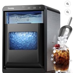 Goosiay Nugget Ice Maker Countertop, 44lbs per Day Portable Pebble Sonic Ice Machine with Soft Chewable Ice for Home, Kitchen, Office, RV, Camping