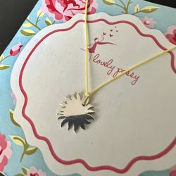 925 Sterling Silver Sun Symbol Pendant Thread Necklace 