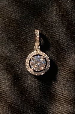 GRA CERTIFIED Moissanite and Sterling Silver Charm