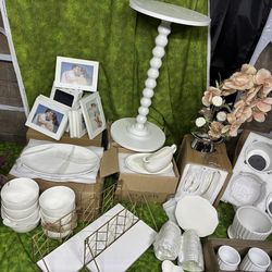 White glass decor bundle