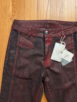 Cop Copine Dark Red Coated Jeans