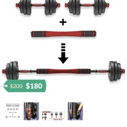 Adjustable barbell and Dumbbell Set