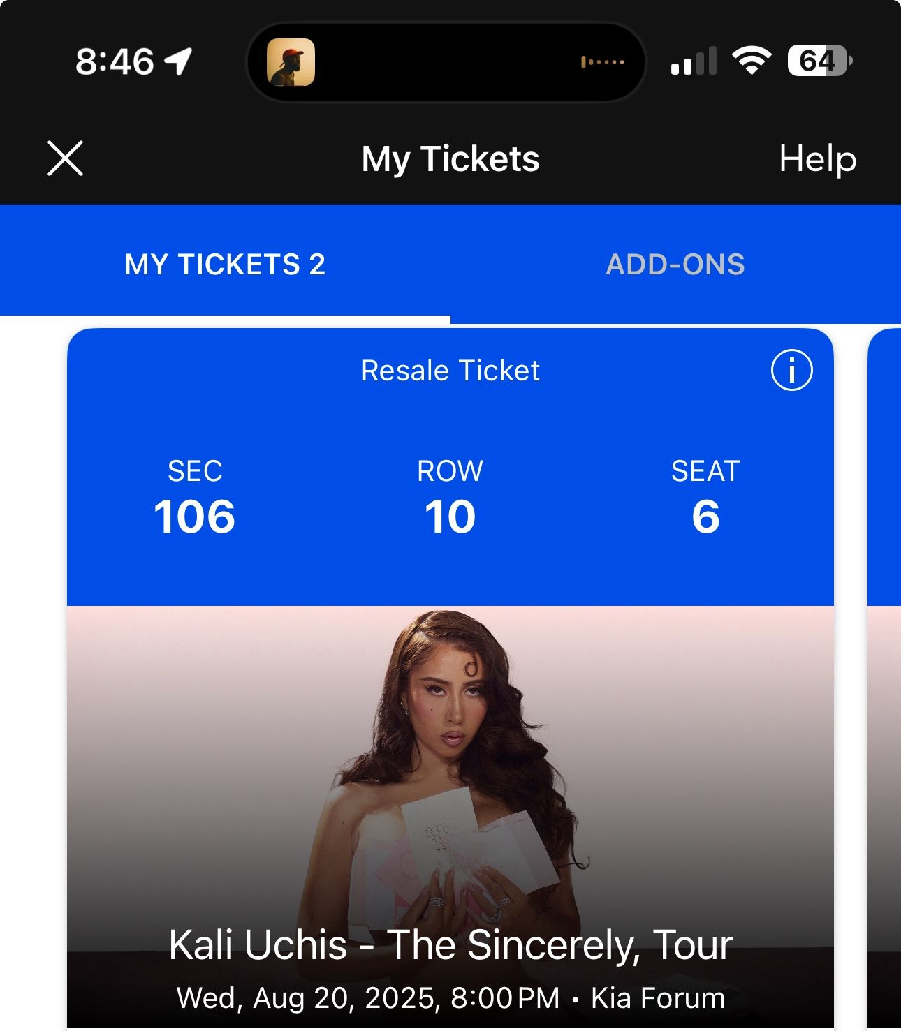 KALI UCHIS TOUR TICKETS
