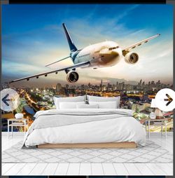 Cliouar Large Airplane Wall Mural 137x100"