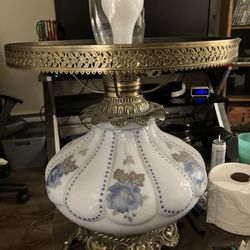 Vintage Glass Hurricane Lamp
