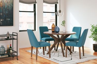 Lyncott Blue/Brown Dining Table and 4 Chairs