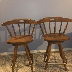 Wooden High Bar Chairs (2)