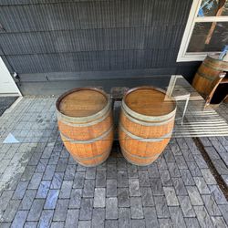 Custom Wine Barrel Dining Table Or Outdoor Patio Set