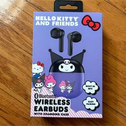 NWT Licensed Kuromi Bluetooth true wireless earbuds with charging case
