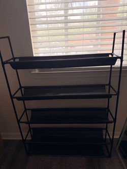 6-Tier Black Shoe Rack