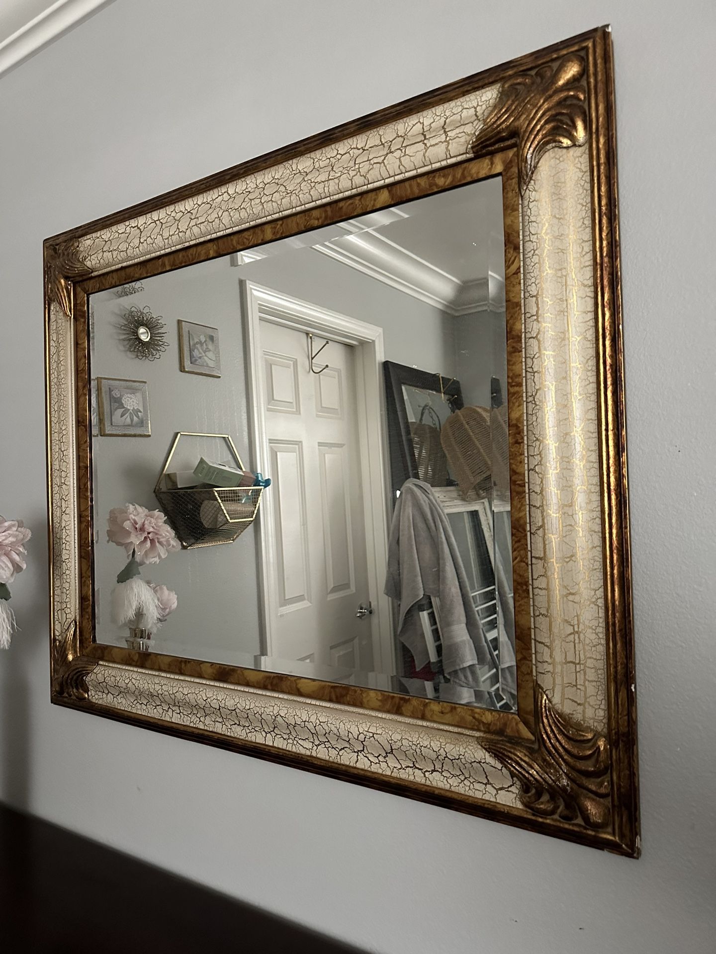 French Antique Mirror (gold N Beige)