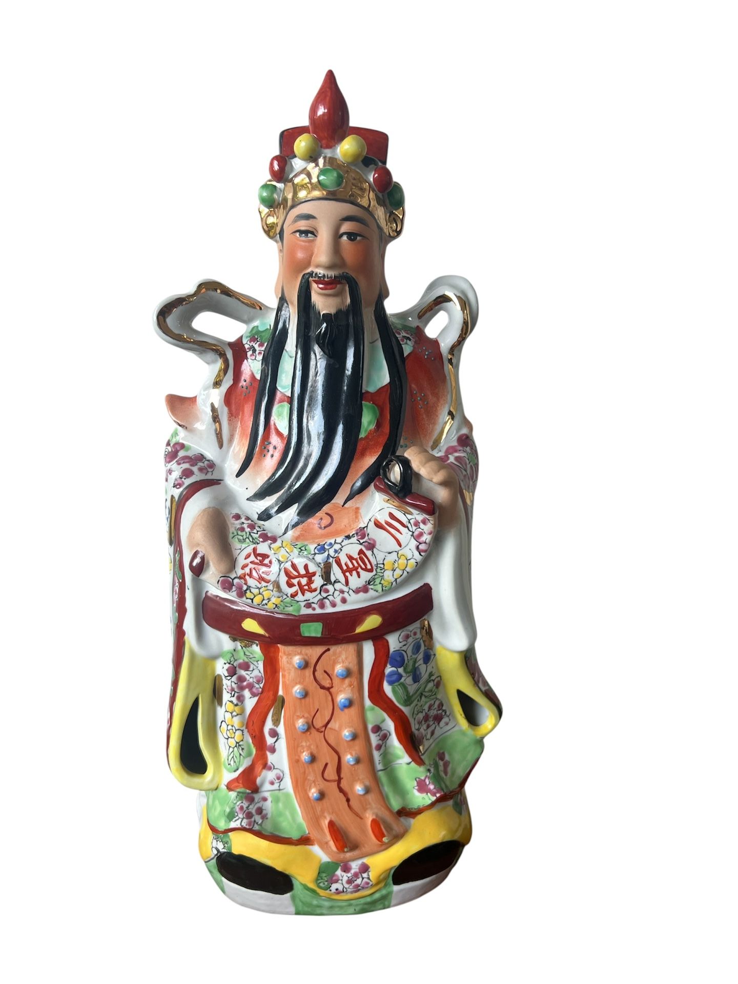 Chinese Hand Painted Statue Of Fu Lu Shou Also Known As The Star God’s Of Xing