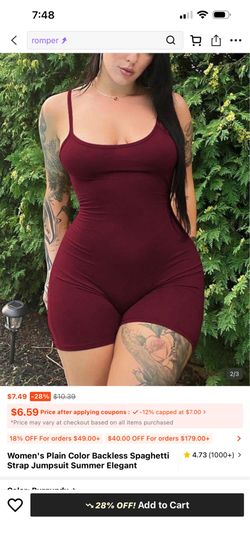 Backless Scrunch Burgundy Romper