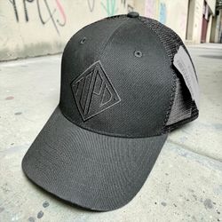 Topo Designs Men’s Embroidery Logo All Black Trucker Hat Sz OS