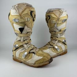 Vintage Y2K No Fear - Size 10 Trohee MX Motocross Off Road Boots - White/Cream