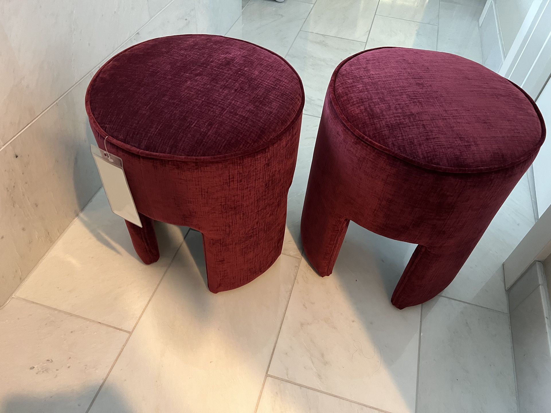 Two Velvet Stools - Brand New!