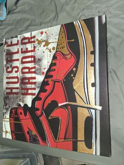 Hustle Harder Canvas Art.