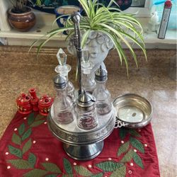 Antique Wilcox Silver Co Condiment Set