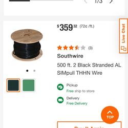 2 Gauge Stranded House Wire Black 