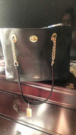 Black coach gold chain