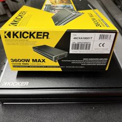 KICKER - CX 1200W Class D Digital Mono Amplifier with Variable Low-Pass Crossover - Black Model: 46CXA12001