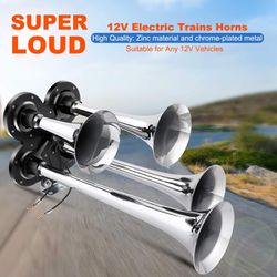 150DB Train Horns Kit for Trucks Super Loud with 120 PSI 12V Air Compressor  4 Trumpet