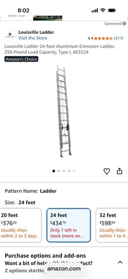 Louisville Ladder 24-Foot Aluminum Extension Ladder