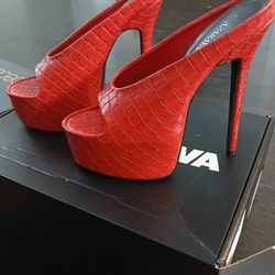 Red Platform Heels