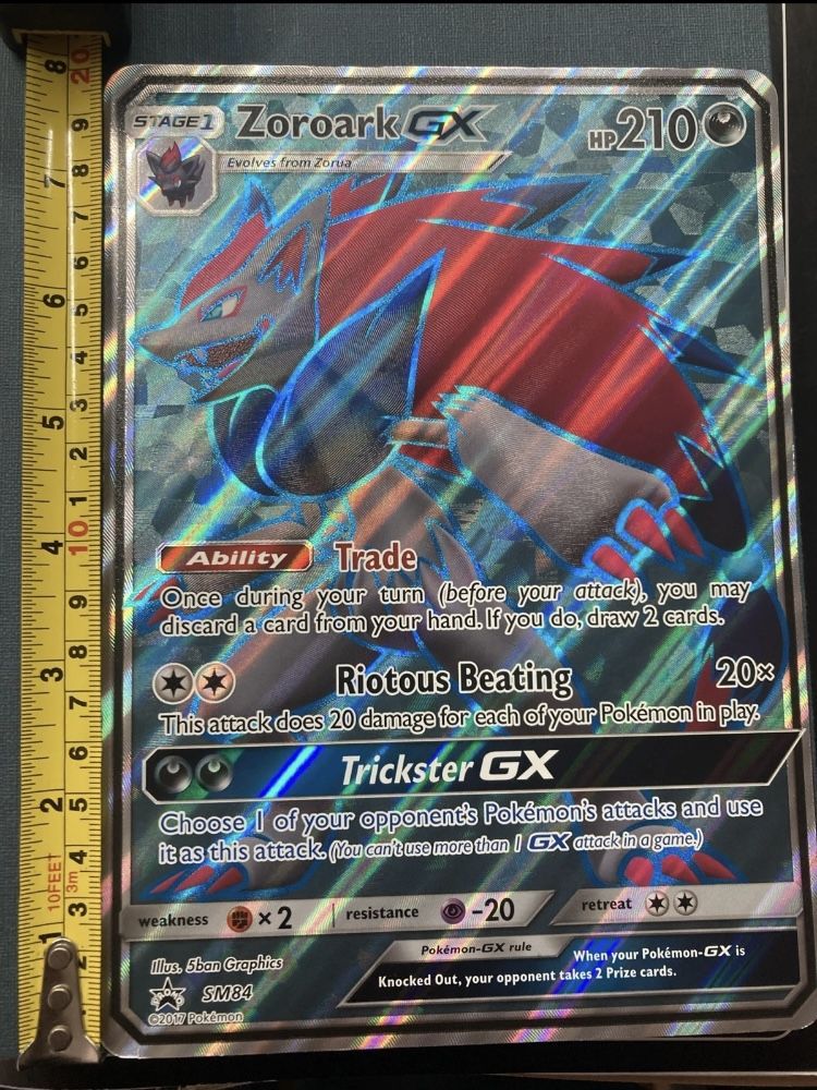 Oversized Zoroark GX SM84 Holo Pokemon Promo Card