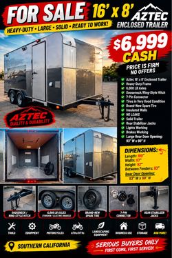 Aztec 16x8 Enclosed Cargo Trailer